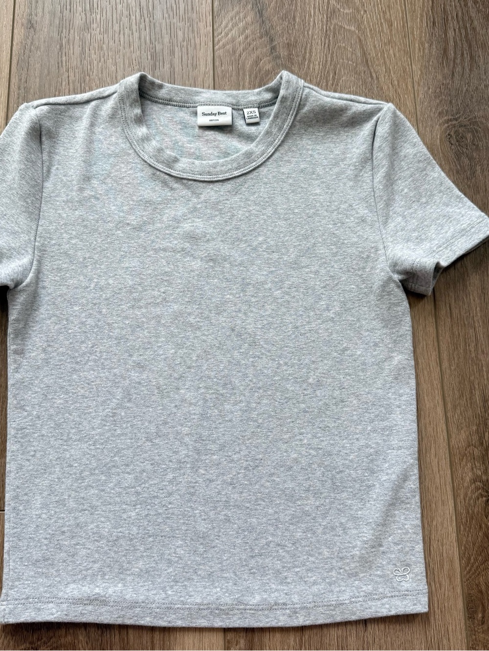 Sundays Best Aritzia womens Light Grey Short Sleeve Crewneck Tee size 2xs